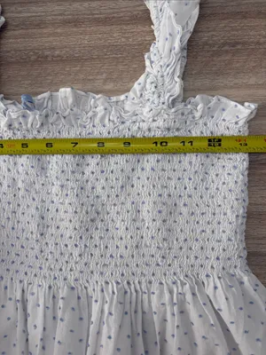Hill House Home Swiss Dot Smocked Tiered Midi Dress Women Size XS thumbnail 8