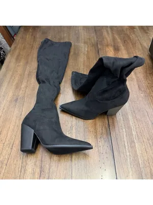 Lulu’s Vessay Black Suede Over the Knee Boots thumbnail 6