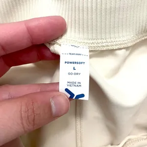 NWOT Old Navy Powersoft Go-Dry Ivory Athletic Joggers Size L thumbnail 3