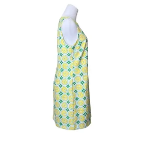 Sail to Sable Lemon Print‎ Sleeveless Shift Dress MEDIUM Diamond Colorful thumbnail 7
