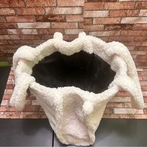 Victorias Secret Ivory VS Logo Sherpa Tote Bag thumbnail 9