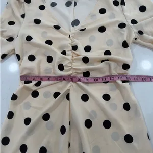 a new day Beige and Black Polka Dot High Low Dress thumbnail 4