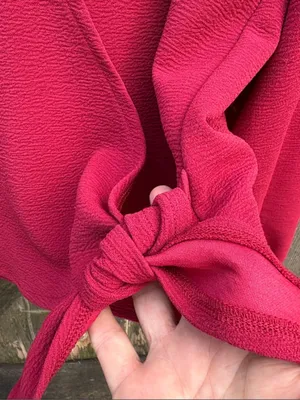NWT Madewell Crepe Side Tie Wrap Top Crimson Size XL thumbnail 4