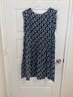 Maeve Anthropologie Navy Textured Sleeveless Mini Dress Small thumbnail 3