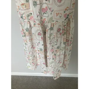 Cynthia Rowley fruit floral sundress midi tiered spaghetti straps S pockets thumbnail 7