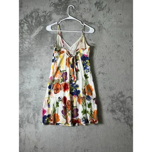 Vintage American Eagle Floral Tiered Babydoll Mini Sundress 100% Cotton Size 6 thumbnail 3