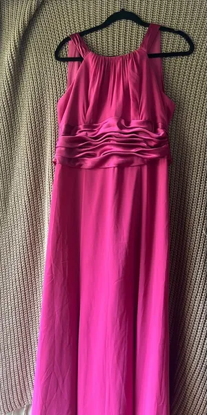 David's Bridal Fuchsia Sleeveless Maxi Dress thumbnail 1