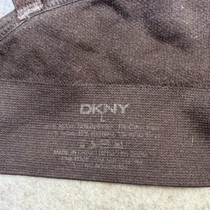 DKNY Womens Seamless Wireless Bralette Brown Logo Band Size L Adjustable‎ Straps thumbnail 4