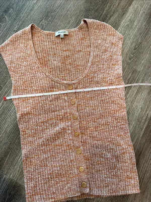 Madewell Marled Shaw Button-Front Sweater Tee Orange tiger medium thumbnail 7