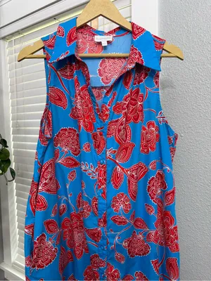 Sugarlips Ripon Floral Cileah Collared Maxi Dress Pockets Size Large Cotton thumbnail 5