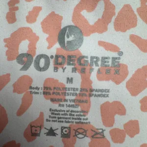 90 Degree By Reflex Pink Leopard Print High Waisted Workout Shorts Women's Med‎ thumbnail 2