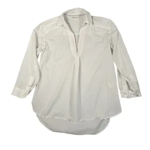 Anthropologie Polo Collared 3/4‎ Sleeve Shirt Womens Small White Pullover thumbnail 1