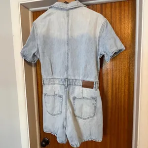 Hidden Los Angeles Womens Light Wash Denim Utility Romper HD8109-ML Blue Large thumbnail 2