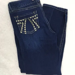 Seven7 Cropped Skinny Embroidered Pockets Double 7 sz 8 thumbnail 2