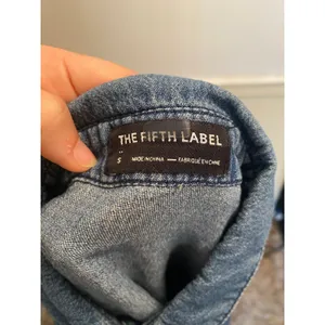 The Fifth Label Denim Smocked Balloon Bishop Sleeve Button-Down Shirt Top Ruffle thumbnail 6
