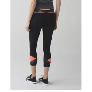 Lululemon Athletica Pace Rival Crop *22" Womens‎ Crop Leggings Black coral 6 thumbnail 2