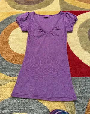 Michael Stars Vintage Y2K Early 2000’s Purple Long Tunic Tee Shirt Top One Size thumbnail 1