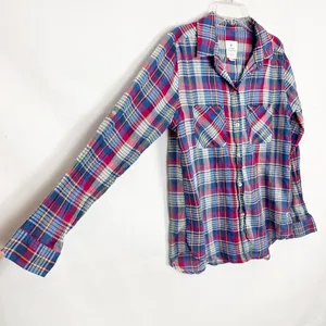 American Eagle Vintage Boyfriend Plaid Women's Shirt Size Small thumbnail 6