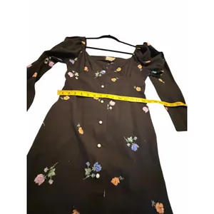 ASOS Black Floral Embroidered Dress - Size 4 thumbnail 8