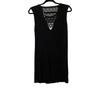 Sandro Paris Black Sleeveless Lace Cutouts Mini Shift Dress Womens 2 Formal thumbnail 2