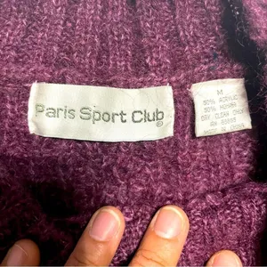 Paris Sport Club Mohair Cable knit Sweater Berry Cottagecore SZ M 90’s Y2K thumbnail 12