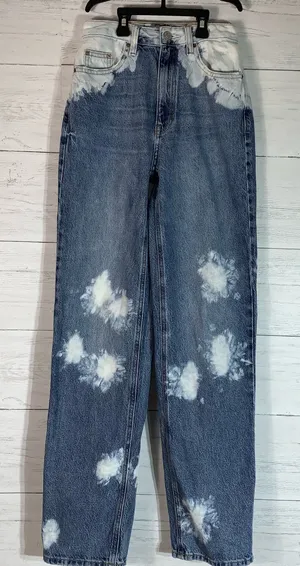 Pac Sun 90s boyfriend high rise straight leg bleached jeans sz 23 thumbnail 1