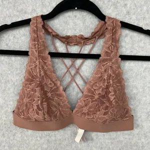Victorias Secret Brown Lace Strappy Sexy Racerback M Bralette Bra Top Tank thumbnail 1