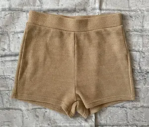 Women XS knit tube top and pull on shorts outfit tan thumbnail 2