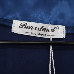 Bearsland Robe Womens XL Open Front Navy Blue Satin Trim New Without Tags thumbnail 2