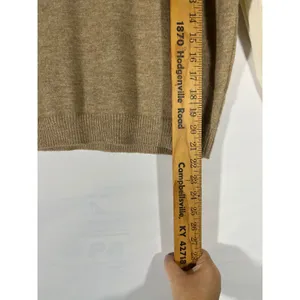 GRACE+EMMA Women's Knit Sweater‎ Cream Balloon Sleeve Layering Top Tan Sz L thumbnail 3
