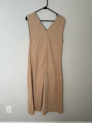 NWT Mustard Seed Brown Striped Button Front Maxi Dress Women’s Medium thumbnail 7