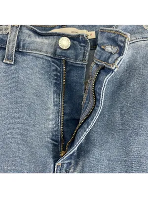 Levi Strauss Signature Sz 8 Heritage High Rise Loose Straight Jeans Light Wash thumbnail 3