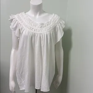 Free People We The Free Coconut Cinch Scoop Neck Top Ivory Large thumbnail 8