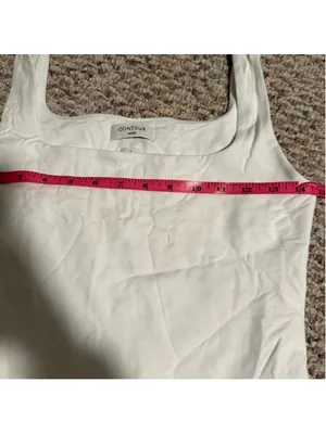 Aritzia Babaton Contour Square Neck Tank Bodysuit White- Size Large thumbnail 7