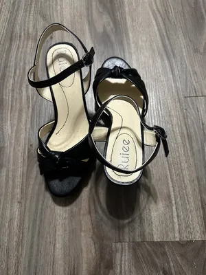 Black Knotted Leather Platform Block-Heel Sandals - Women's thumbnail 10