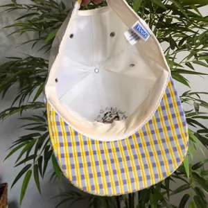 Disney Winnie The Pooh White Yellow Purple Plaid Baseball Cap Hat Cottagecore Vintage 90s Y2K Stretch Elastic thumbnail 7