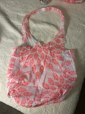 Free People Pink Coral Floral Reusable Tote Bag thumbnail 2