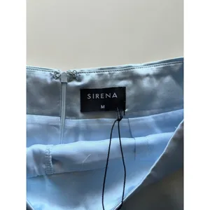 Sirena Light Blue Satin Mini Skort Women Size M Built-in Shorts Back Zip NEW thumbnail 4
