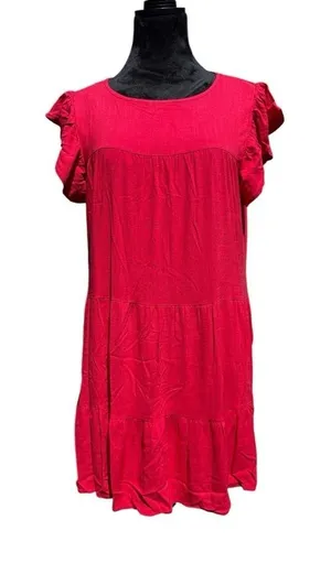 Altard State‎ Red Ruffle Sleeve Tiered Mini Dress Medium Feminine Babydoll Y2K thumbnail 1
