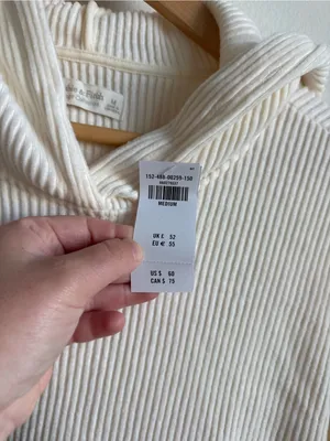 Abercrombie Velour Ribbed Lounge Hoodie Cream M NWT thumbnail 7