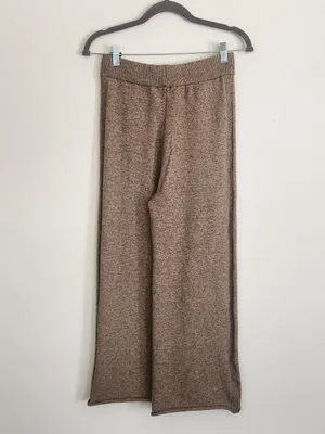 Heather Brown High Rise Cropped Sweater Pants Approx. Size Small to Medium thumbnail 4