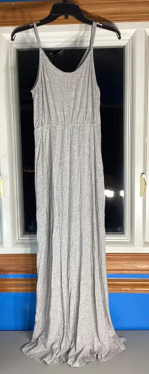 Miss Me Gray Ribbed Spaghetti Strap Surplice Dress With Slit Size Medium thumbnail 2