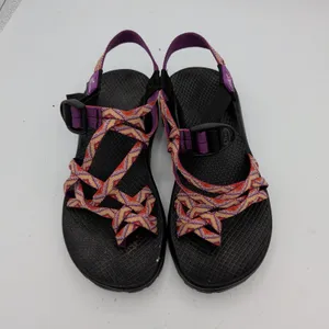 Chaco‎ Z2 Classic Sandals Womens Black Purple Orange Chevron Vibram Made in USA thumbnail 4