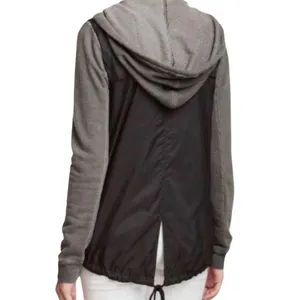 FREE PEOPLE Mixed Media‎ Full Zip Windbreaker Sweatshirt Hoodie, Medium thumbnail 2