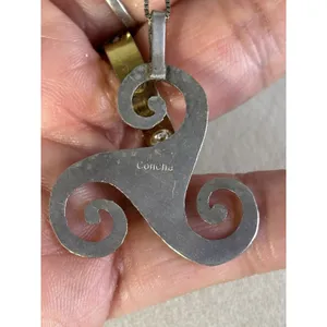 Concha VTG Amethyst 5.7 Grm Sterling 925 Mirror Chain Italy 18.5” Celtic Spiral thumbnail 7