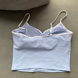 Alo Yoga Airbrush Refined Bra Tank Light Provence Blue/White M thumbnail 6