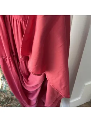 ZARA Babydoll Satin Tiered Cami Maxi Dress in Plum Pink XS/S $89 thumbnail 8