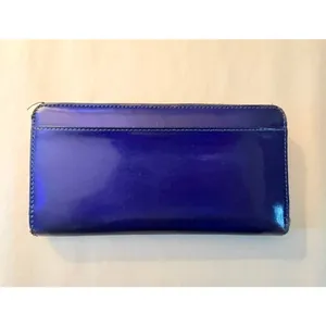 Kate Spade royal blue patent leather continental wallet thumbnail 2