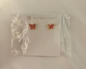 Kendra Scott Lillia Pink Butterfly Stud thumbnail 1