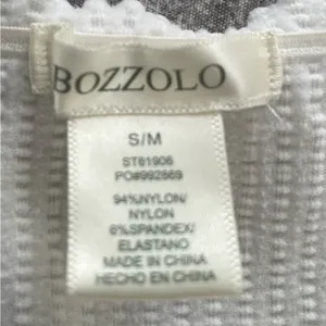 Bozzolo white ribbed cropped tube top, size S/M cottagecore Y2K vacation beach thumbnail 3